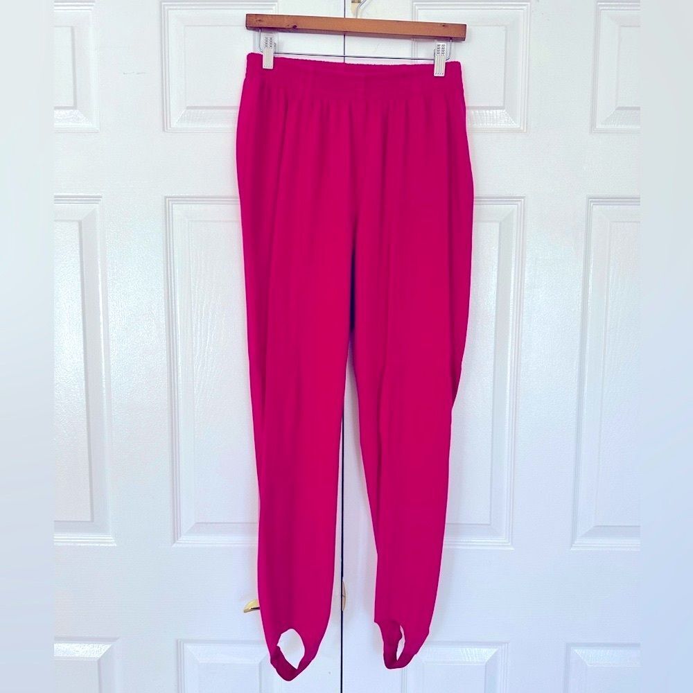80s Stirrup Pants Lizwear Sport Vintage Liz Claiborne Fuchsia Pink Size L